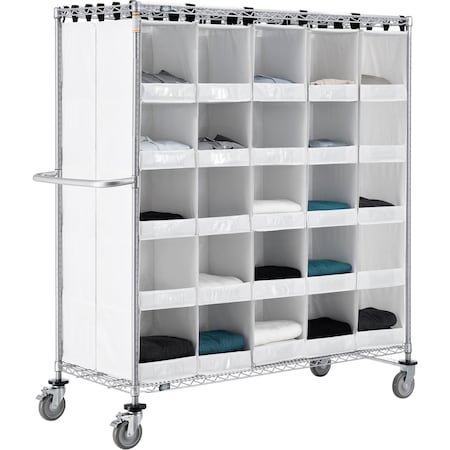 Nexel Stock Picking Truck, Back To Back, 50 Cells, 60inL x 24inW x 69inH, White 800440